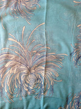 Load image into Gallery viewer, Pamper Yourself Now Blue with Cream Chrysanthemum Flower Long Scarf, Soft Ladies Fashion London