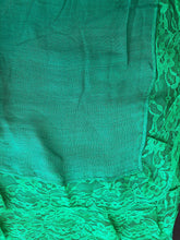 Load image into Gallery viewer, Pamper Yourself Now Bright Green Plain Long Soft Scarf with lace Trim