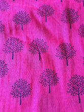 Load image into Gallery viewer, Pamper Yourself Now Fuchsia Pink with Blue Mulberry Tree Design Ladies Fashion Scarves