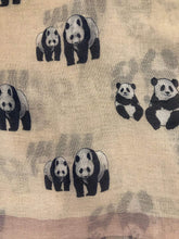 Load image into Gallery viewer, Panda ladies long scarf/wrap. Great for presents/gifts