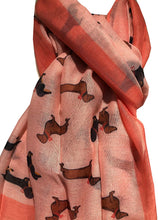 Load image into Gallery viewer, pink dachshund scarf for women