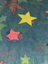 Load image into Gallery viewer, Multi coloured stars thin scarf, great presents/gifts. (blue)