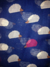 Load image into Gallery viewer, Pamper Yourself Now Blue with White and red Hedgehog Scarf, Great presnt/Gifts.