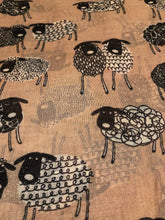 Load image into Gallery viewer, Pamper Yourself Now Beige Sketched Sheep Design Long Scarf