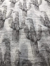 Load image into Gallery viewer, Cream with beige cactus scarf with frayed edge long soft scarf