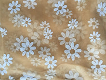 Load image into Gallery viewer, Brown with White Flower Chiffon Style Design Snood Scarf
