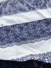 Load image into Gallery viewer, Blue funky snood with diamond design finish and small tassels