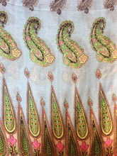 Load image into Gallery viewer, Pamper Yourself Now Blue with Bright Coloured Paisley Long Scarf, Soft Ladies Fashion London