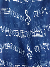 Load image into Gallery viewer, Pamper Yourself Now Big Scarf, Blue with White Music Notes Print Scarf. Lovely Warm Winter Scarf Fantastic Gift