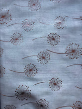 Load image into Gallery viewer, Pamper Yourself Now Aqua Green with Silver Dandelion Design Long Scarf