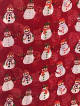 Load image into Gallery viewer, Red Snowman Design Ladies Scarf. Great Christmas Scarf/wrap Lovely Present.