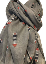 Load image into Gallery viewer, Pamper Yourself Now Grey with Lighthouse Design Ladies Fashion Scarves