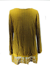 Load image into Gallery viewer, Pamper Yourself Now ltd Ladies Mustard Crochet lace Long Sleeve top. Made in Italy (AA27)