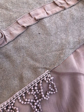 Load image into Gallery viewer, Pamper Yourself Now Brown with Small Rose and Chiffon lace Trim Triangle Scarf