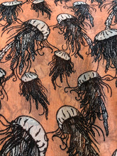 Load image into Gallery viewer, Pamper Yourself Now Peachy Orange Jellyfish Design Scarf.