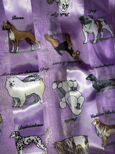Load image into Gallery viewer, Pamper Yourself Now Lilac Shiny Dog Scarf with Different Dog Breeds