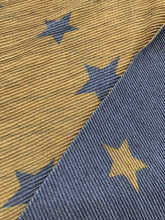 Load image into Gallery viewer, Mustard and grey star blanket scarf