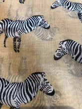 Load image into Gallery viewer, Pamper Yourself Now Dark Beige Zebra Animal Print Large Scarf, wrap or Shawl.