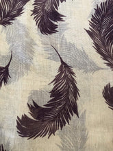 Load image into Gallery viewer, Pamper Yourself Now Beige with Burgundy Feathers, Long Scarf, Soft Ladies Fashion London