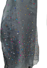 Load image into Gallery viewer, Pamper Yourself Now Plain Grey Scarf with Multi Coloured Sparkle Lovely Long Soft Scarf Fantastic Gift