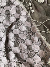 Load image into Gallery viewer, Pamper Yourself Now Brown Circle lace with Chiffon Edge Design Triangle Scarf