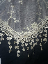 Load image into Gallery viewer, Pamper Yourself Now Beige Small Flower lace Triangle Scarf. a Lovely Fashion Item. Fantastic Gift
