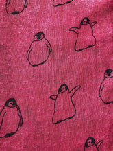 Load image into Gallery viewer, Burgundy with black baby penguins long soft scarf