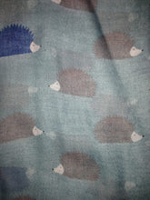 Load image into Gallery viewer, Pamper Yourself Now Green with Grey and Blue Hedgehog Scarf, Great Present/Gifts.