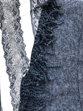 Load image into Gallery viewer, black funky snood with diamond design finish and small tassels