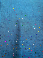 Load image into Gallery viewer, Pamper Yourself Now Plain Blue Scarf with Multi Coloured Sparkle Lovely Long Soft Scarf Fantastic Gift