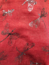 Load image into Gallery viewer, Pamper Yourself Now Peach with Silver Foiled Glitter Dragonfly Design Long Scarf/wrap