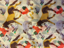 Load image into Gallery viewer, Cream Farmyard Animals Horses, Sheep, Lambs, Chickens and Geese Scarf/wrap