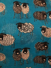 Load image into Gallery viewer, Pamper Yourself Now Teal Sketched Sheep Design Long Scarf