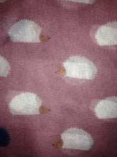 Load image into Gallery viewer, Pamper Yourself Now Pink with White and Blue Hedgehog Scarf, Great Present/Gifts.