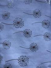 Load image into Gallery viewer, Pamper Yourself Now White with Silver Dandelion Design Long Scarf
