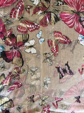 Load image into Gallery viewer, Pamper Yourself Now Beige Scarf with Big and Small Butterflies