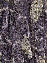 Load image into Gallery viewer, Pamper Yourself Now Purple and Grey Chunky Rose Design Stretchy Blanket Scarf/wrap. Great Present/Gift for mums, Girlfriends or Wife.