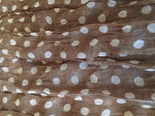 Load image into Gallery viewer, Pamper Yourself Now Brown with White Small Spots Design Long Scarf