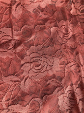 Load image into Gallery viewer, Pamper Yourself Now Pink Roses Designs lace Triangle Scarf. a Lovely Fashion Item. Fantastic Gift