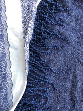 Load image into Gallery viewer, Blue funky snood with diamond design finish and small tassels