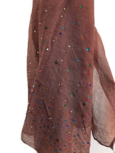 Load image into Gallery viewer, Pamper Yourself Now Plain Brown Scarf with Multi Coloured Sparkle Lovely Long Soft Scarf Fantastic Gift