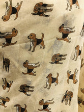 Load image into Gallery viewer, Pamper Yourself Now Beige with Brown/tan Beagles Long Scarf with Frayed Edge, Great Presents/Gift for Beagle Dog Lovers.