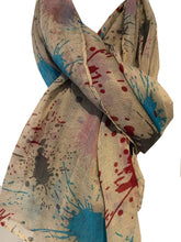 Load image into Gallery viewer, Pamper Yourself Now Beige with Multi Coloured Splashes Scarf/wrap