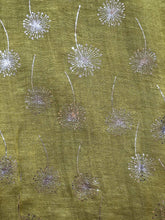 Load image into Gallery viewer, Pamper Yourself Now Mustard with Silver Dandelion Design Long Scarf