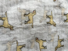 Load image into Gallery viewer, Pamper Yourself Now White Labrador Design 2 Long Scarf with Frayed Edge