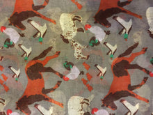 Load image into Gallery viewer, Grey Farmyard Animals Horses, Sheep, Lambs, Chickens and Geese Scarf/wrap