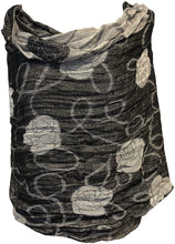 Load image into Gallery viewer, Pamper Yourself Now Black and White Chunky Rose Design Stretchy Blanket Scarf/wrap. Great Present/Gift for mums, Girlfriends or Wife.