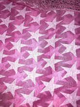 Load image into Gallery viewer, Pamper Yourself Now Pink with Beige Star lace Trimmed Triangle Scarf