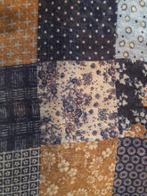 Load image into Gallery viewer, Pamper Yourself Now Brown with Blue Patchwork Design Soft Long Scarf/wrap