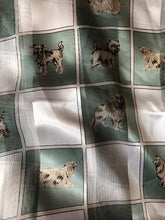 Load image into Gallery viewer, Pamper Yourself Now Green Dog Scarf with a Square Design and Different Dog Breeds